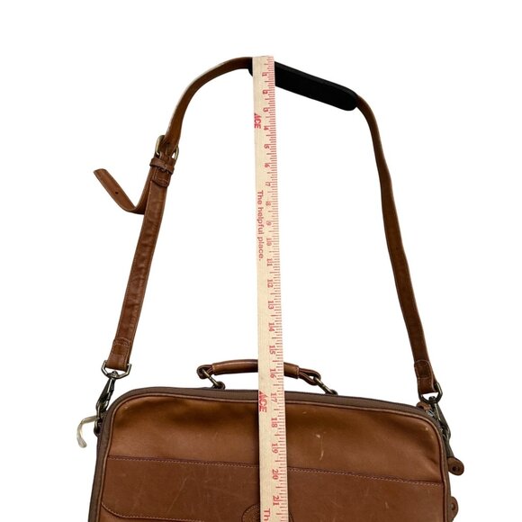 Vintage La Santa Fe Dilana Leather Briefcase Satchel Adjustable Strap Top Handle - Picture 6 of 10